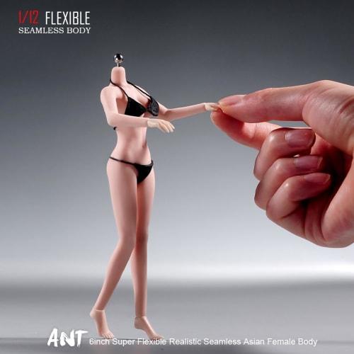 1/12 Scale Female Body, 6-Inch Super Flexible 22-Joint Seamless Female Body Micro Beauty 3D Action Doll with Detachable Legs, Suitable for Hobby Colle