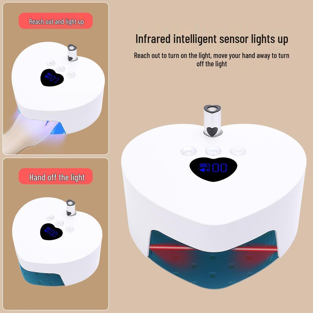 Wireless LED Nail Art Curing Lamp: Rechargeable, Fast-Drying, No Hand Blackening, UV Glue Compatible.