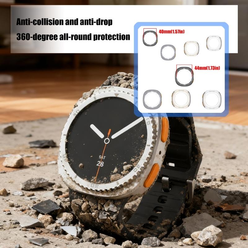 Ergonomic Stylish Metal Frame Cover Scratch Resistant Housing Protective Shell For Watch 8 40mm/44mm Modern Appearance