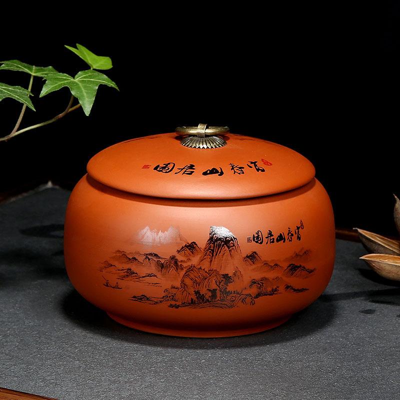 Purple Clay Tea Jar Ceramic white tea big red robe black tea sealed jar ceramic jars Ceramic Coffee candy food storage can