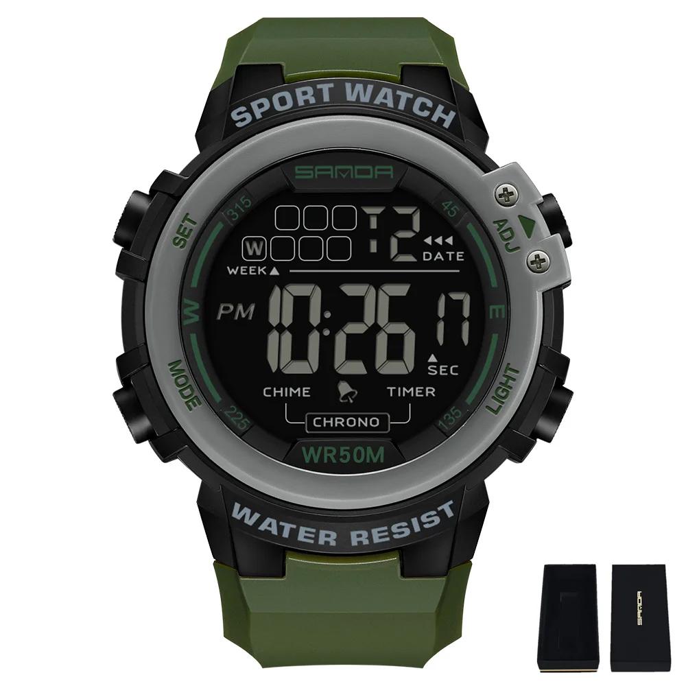 SANDA 2140 Watches Alarm Clock Chrono 5Bar Waterproof Digital Watch Reloj Hombre New Fashion Outdoor Sport Men Multifunction