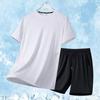 Premium Plus Size Ice Silk Sportswear Set for Men & Women: Quick-Dry T-Shirt & Shorts for Summer Fitness