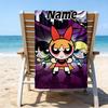 1pc The Powerpuff Girls6 Beach Towel with Custom Name, Beach/Swimming/Bath/Picnic/Camping Towel, Suitable for Seaside Beaches