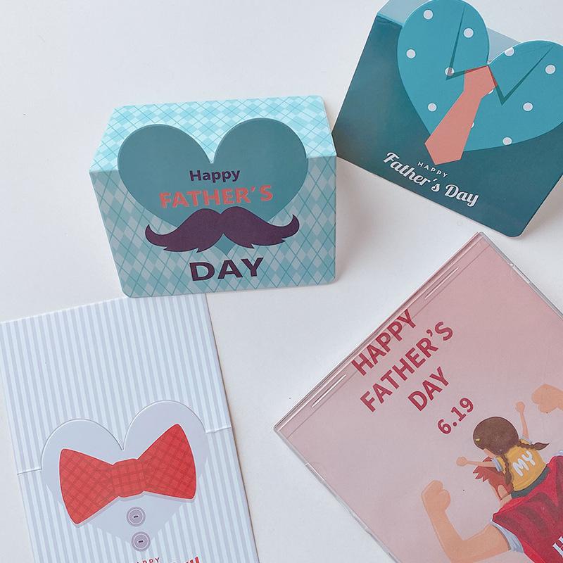 10Pcs 3D Heart Pop Up Greeting Card for Fathers Day Birthday Thank You Message Foldable Card with Love Shape Decoration Personalized Writing Space