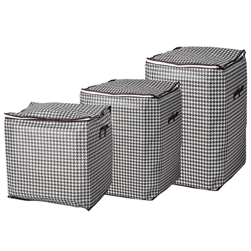 Duża torba do przechowywania ubrań z włókniny w wzór pepitki