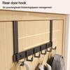 Metal Over-the-Door Hook Rack with 6 Hooks for Clothes, Coats, Hats, and Towels - No Punching Required, Ideal for Home, Bathroom, and Kitchen