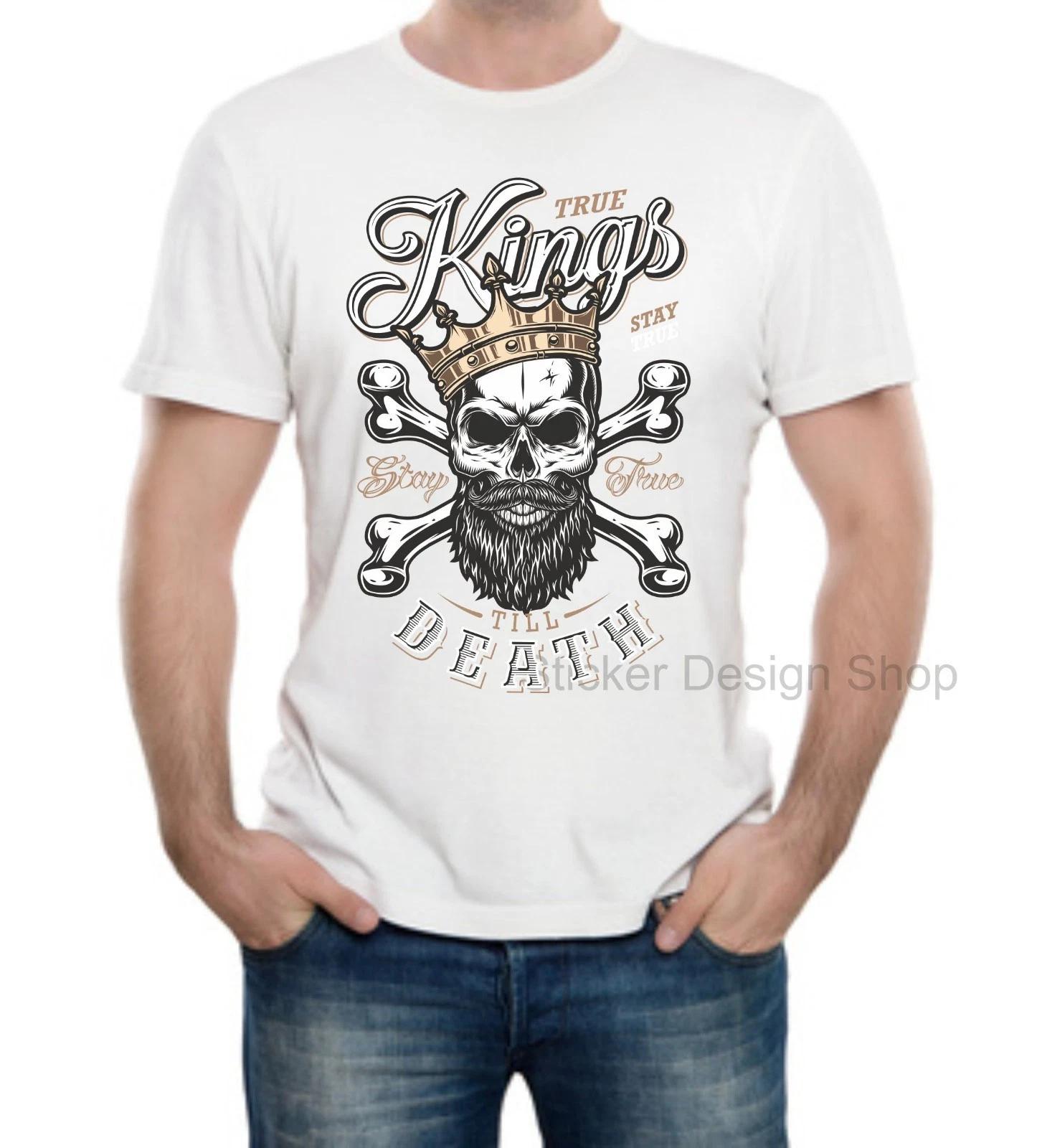 King Skull King Skull Crown T-Shirt Print Unisex Cotton Fruit of The Loom S