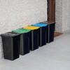 KADAX Trash Can Waste Container for Sorting 50L Bucket Black Container