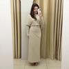 2025 Autumn European & American Women's High Neck Irregular Batwing Sleeve Long Dress