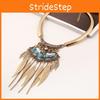 Vintage Gold Leaf Pendant Necklace With Tassel For Boho Fashion And Casual Wear