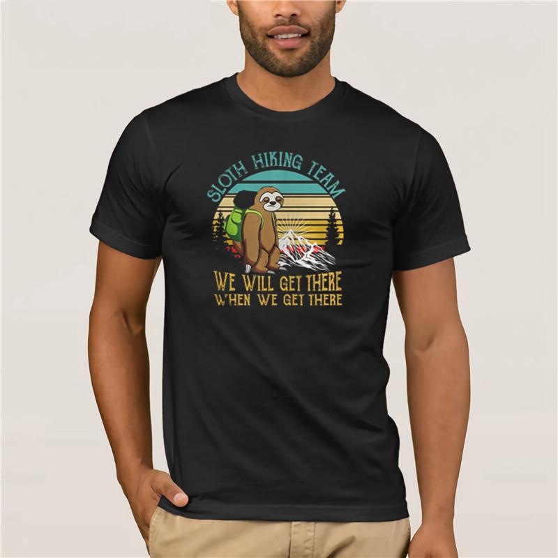 Brand Men Shirt Sloth Hiking Team We Will Get There When We Get There Mens Short Sleeve T Shirt
