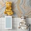 3d Cat Tissue Holder Cat Toilet Paper Holder Realistic 3d Cat Wall-mounted Toilet Paper Holder for Bathroom Kitchen Unique