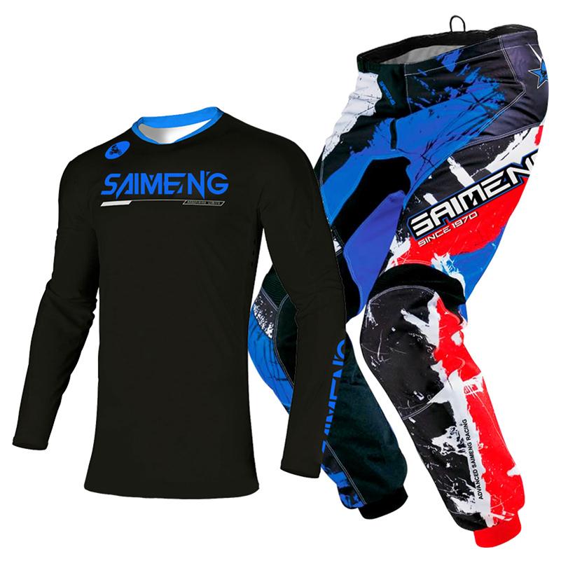 Motocross-Ausrüstungsset für Kinder Jugend Trikot Hose Sets Kind grün Motorrad schwarz 3 4 5 6 7 8 9 10 Jahre Offroad-Anzug blau orange Enduro Cross Junge Mädchen
