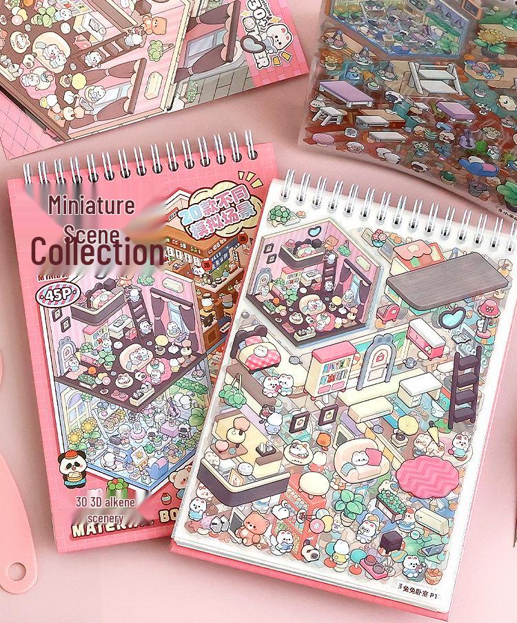 3D Miniaturhaus Landschaftsgestaltungs-Sticker-Set für Mädchen