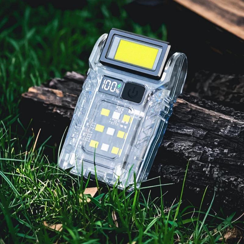 COB+SMD LED Outdoor Mini Flashlight USB-C Rechargeable Portable Torch Lamp Power Display Powerful Flashlight for Night Running