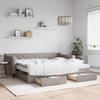 VidaXL Daybed with Trundle and Drawers Taupe 90x200 Cm Fabric 3197483
