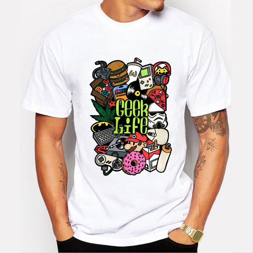 Game Nostalgic Print Tee Shirts Men 