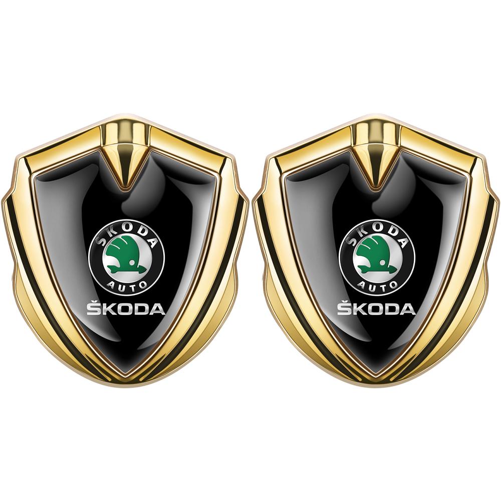 AAFM1 Car Styling Metal Shield Emblem Car Fender Side Tail Body Sticker For Skoda Octavia A5 3 2 VRS Vision Kodiaq Favorit Rapid Fabia