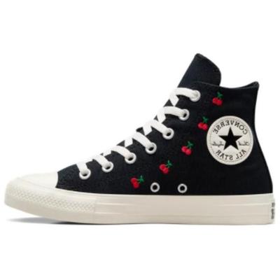 All Star Lässige Vielseitige Langlebige Stoßdämpfende High-Top Canvas Schuhe Damen Sneaker Schwarz A08142C