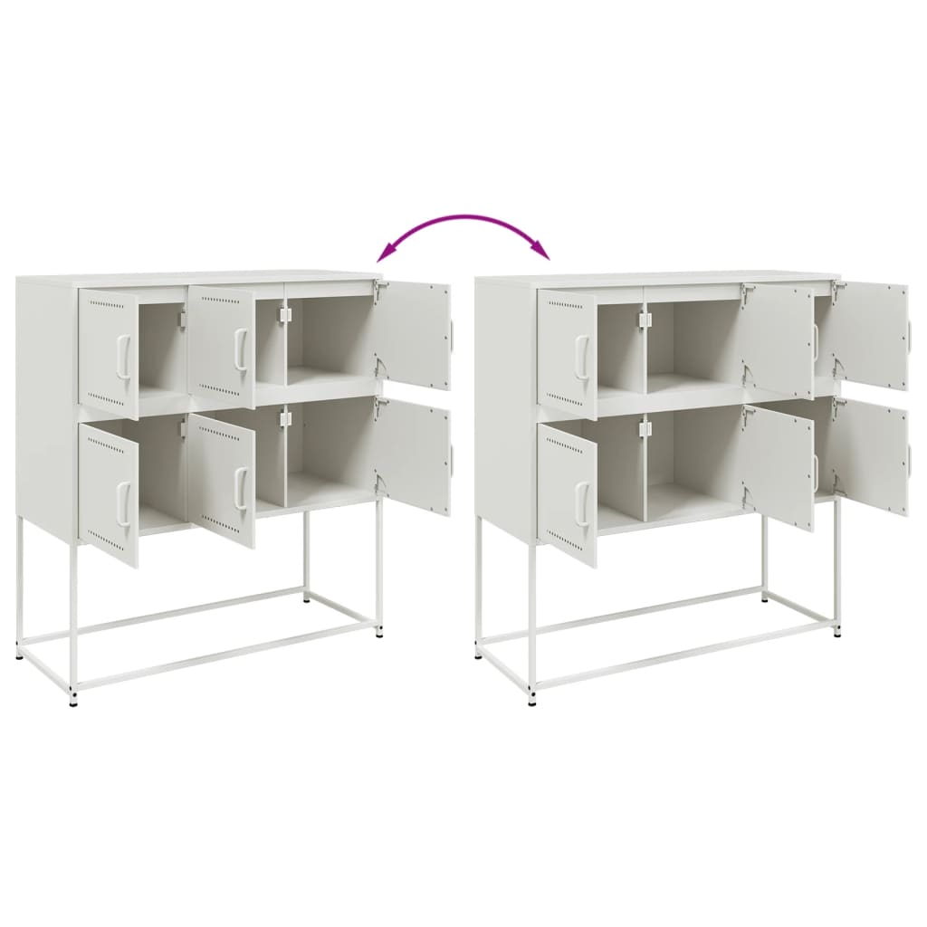 Sideboard White 100.5 x 39 x 107 cm Steel