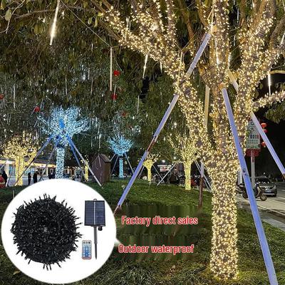 Waterproof Solar LED String Lights with Remote Timer for Outdoor Holiday Decor