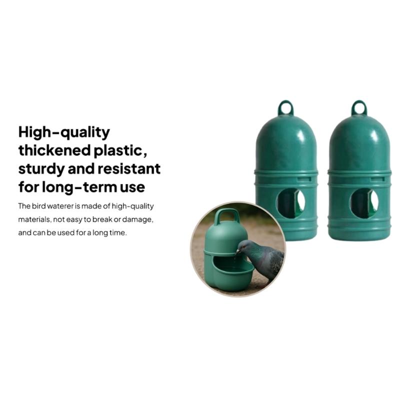 Bird Waterer Durable Automatic Pigeons Water Feeder Drinker with Handle Portable Water Container Easy to Clean