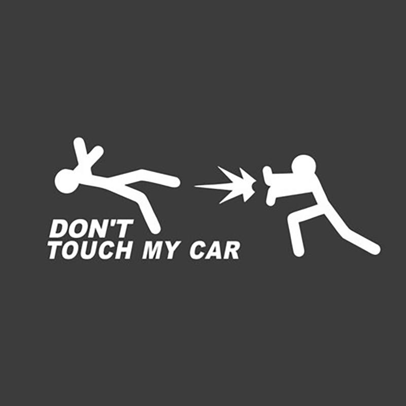 1pc Car Sticker Don't Touch My Car Creative Funny Reflective Car Decoration Stickers Car Window Accessories Car Body Decal