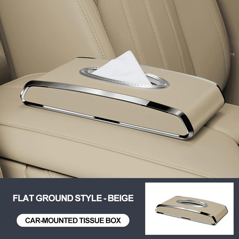 Faux Leather Car Tissue Box with Non-Slip Base Design, Essential for Various Vehicle Types, Enhances The Interior Aesthetics, Easy To Clean