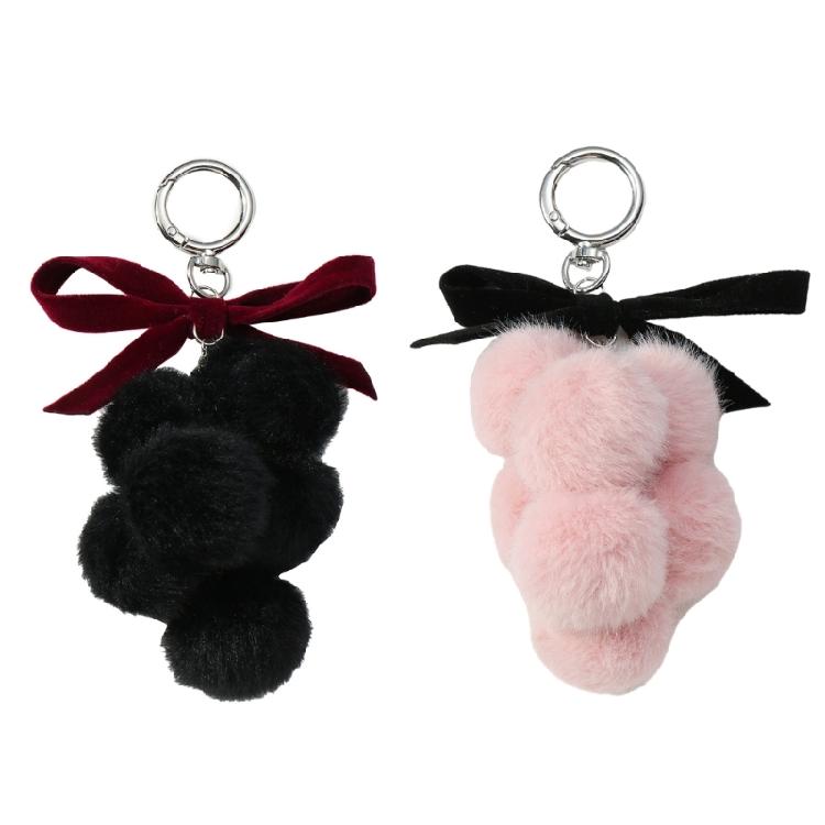 Unique Grape Plush Keychain with Bowknot Soft Grape Pendant Plush Bowknot Key Chain Lightweight for Daily Use Travel