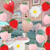 20pcs Strawberry Themed Party Decor Balloons Cute 12inch Strawberry Latex Balloon Kids Birthday Baby Shower Fruit Party Supplies