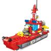 678pcs 8 In 3 City Fire Truck Fighting Building Blocks Set, Warship Deformable Combination Car Model W/8 Fireman Figures Bricks DIY Toys For Children