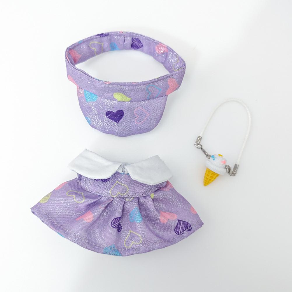 Miniature Colorful Heart Dress Set for 17cm Labubu Dolls Cute DIY Doll Clothes Fashion Accessories Lovely Outfit Gifts for Girls Friends