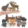 Simulation Tier 12 Modelle Luchs Braunbär Elch Männlich Eichhörnchen Rothirsch Bison Waschbär Antilope Adler Spielzeug