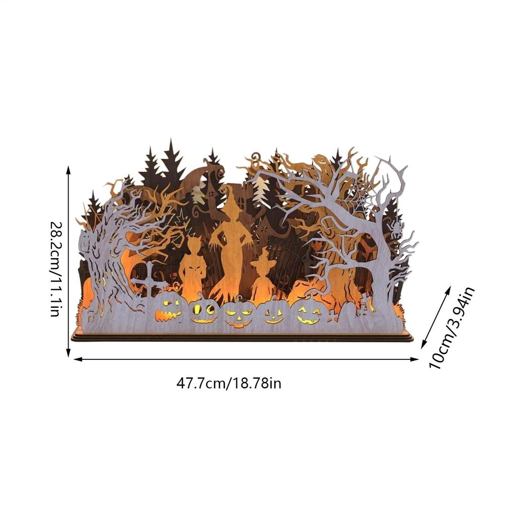 Halloween Candle Holder Halloween Table Centerpiece Decorations Wooden Seasonal Table Centerpiece Decor for Fireplace Mantle