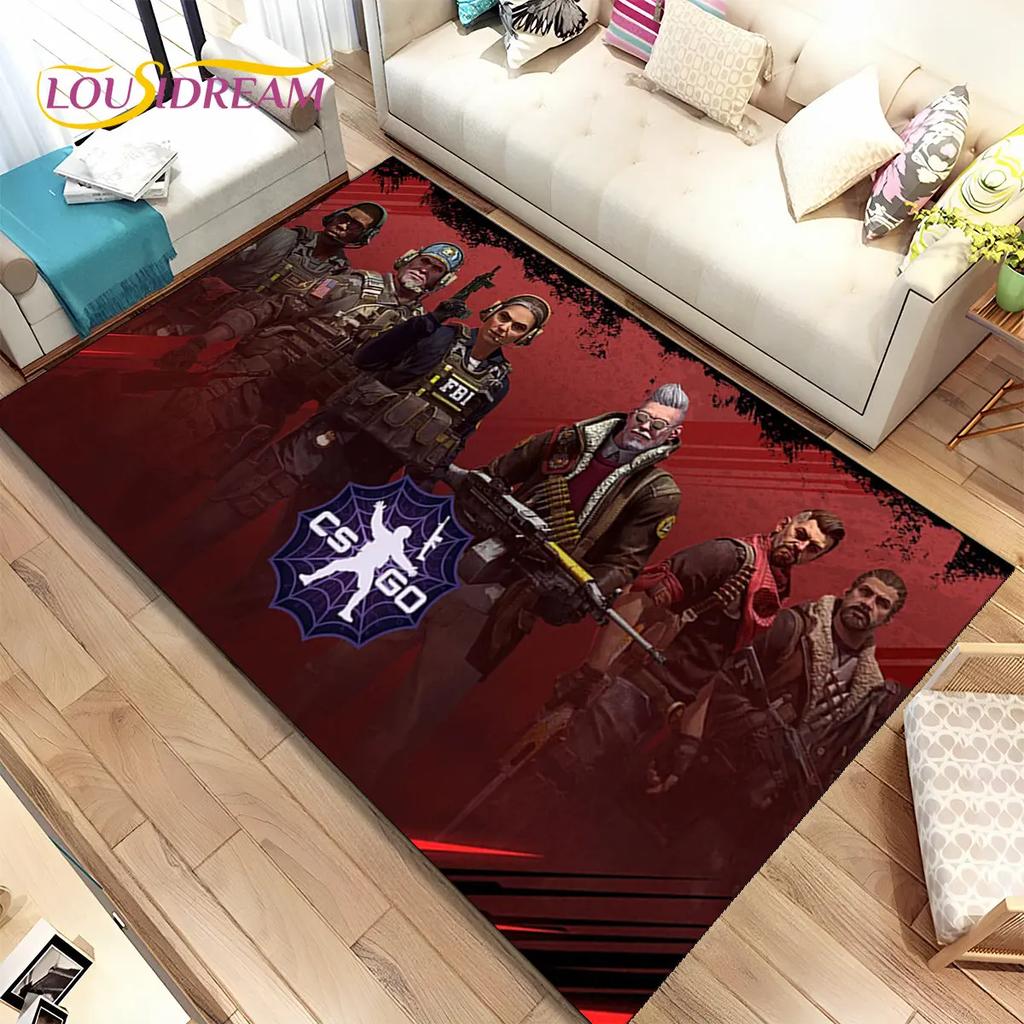 CS GO,Game Gamer,Counter Strike Area Rug,Carpet Rug for Home Living Room Children Bedroom Sofa Doormat Decor,Non-slip Floor Mat