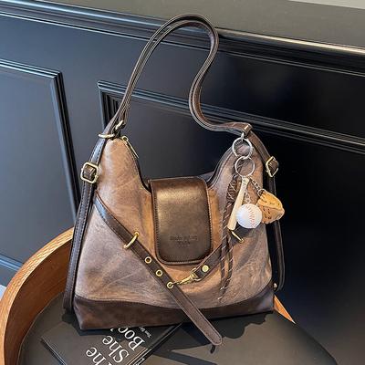 Vintage Commuter Tote Bag Women's Large Capacity 2025 New Niche Design Shoulder Messenger Bag Lightweight Backpack