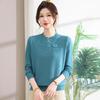 Middle-aged autumn bottoming knitted sweater women's loose 0kg fashion fat mother new top large size shirt