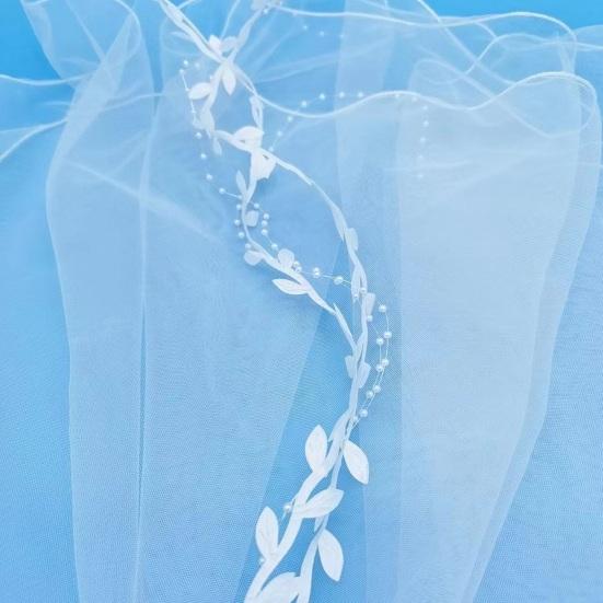 Bridal Bowknot Decor Double Layer Head Veil with Hair Comb Wedding Photography Performance Princess Bow Veil Hair Accessories