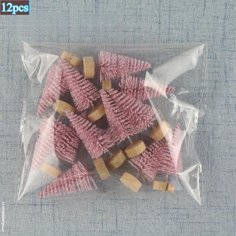 12 Stück Künstlicher Weihnachtsbaum Miniaturfigur Bastelbedarf Weihnachtsfeier Büro Schreibtisch Weihnachtsbaum Heimdekorativ