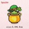 5Pcs/Lot St. Patrick's Day Leprechaun Beer Iron On Patches - Embroidery Patch Appliques for Jeans Backpacks DIY Crafts