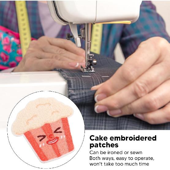 Cute Food Embroidered Patches, 12PCS Cartoon Embroidered Patches Assorted Styles Cute Theme Iron On Sew On Patches for Kid Adults Cute Embroidery