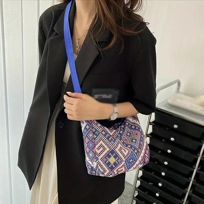 Women's Shoulder Bag,Ethnic Style Canvas Hobo Bag