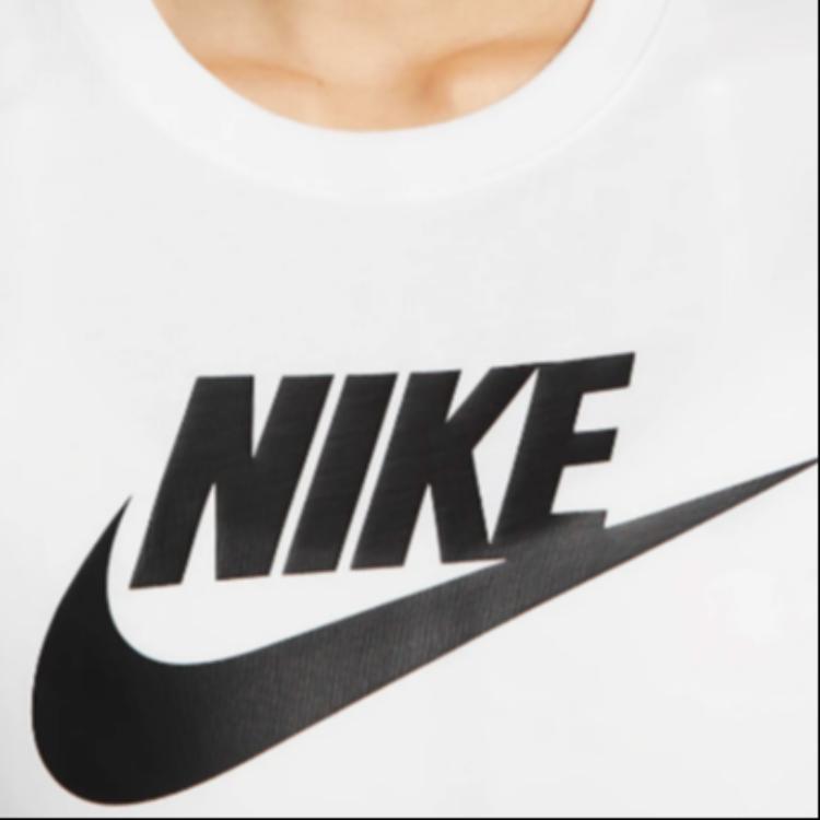 Nike Sportswear Essentials Letter Logo Crew Neck T-Shirt Women Tops White DV6095-100