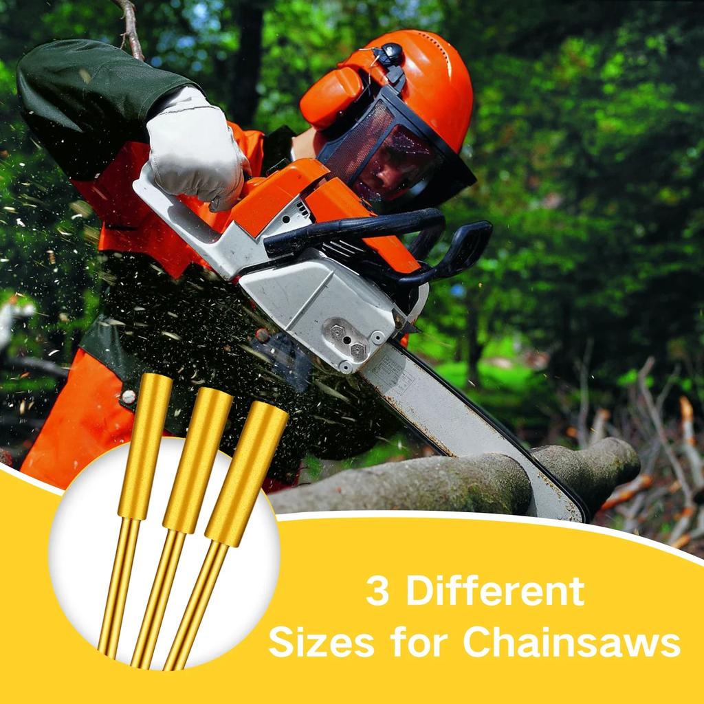 30pcs Diamond Chainsaw Sharpener 1/8" Shank High Hardness Burr Grinding Stone Chainsaw Sharpening Bits 3 Sizes 5/32'', 3/16,7/32
