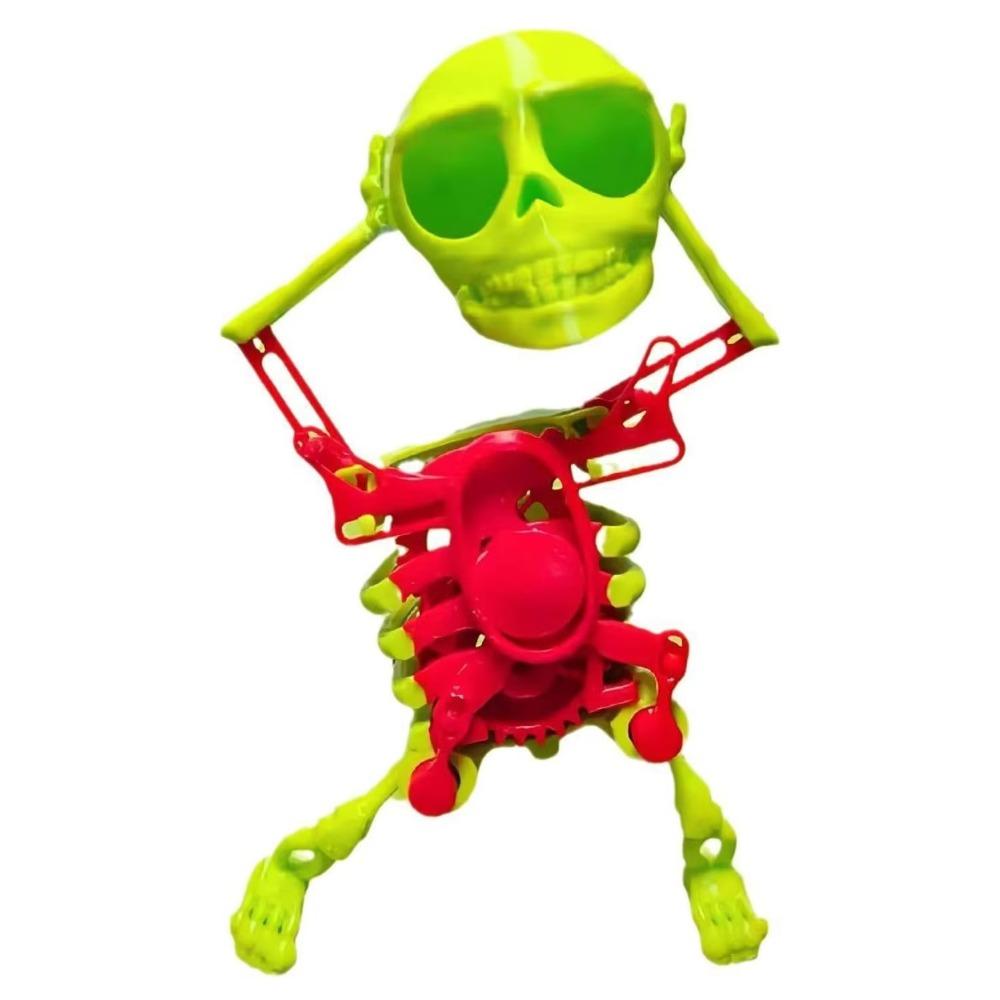 Plastic 3D Print Shaking Skull Doll Dancing Skull Spring Clockwork Toy  Kids Toddlers