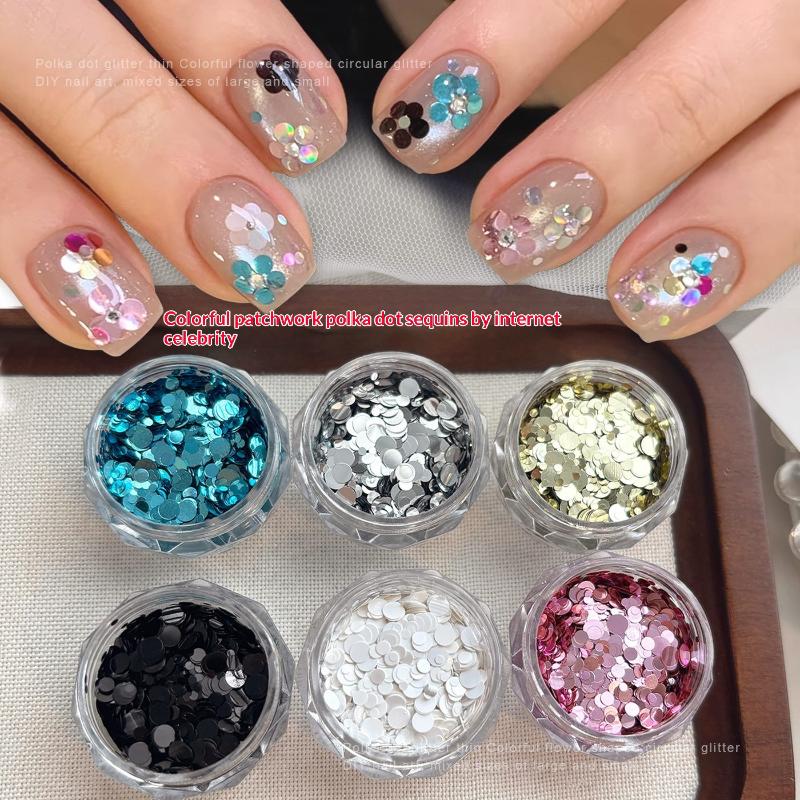 1 Box Round Dot Nail Sequins 1-3Mm Round Nail Glitter Flakes Shiny Nail Art Decoration Supplies For Diy Manicure Salon