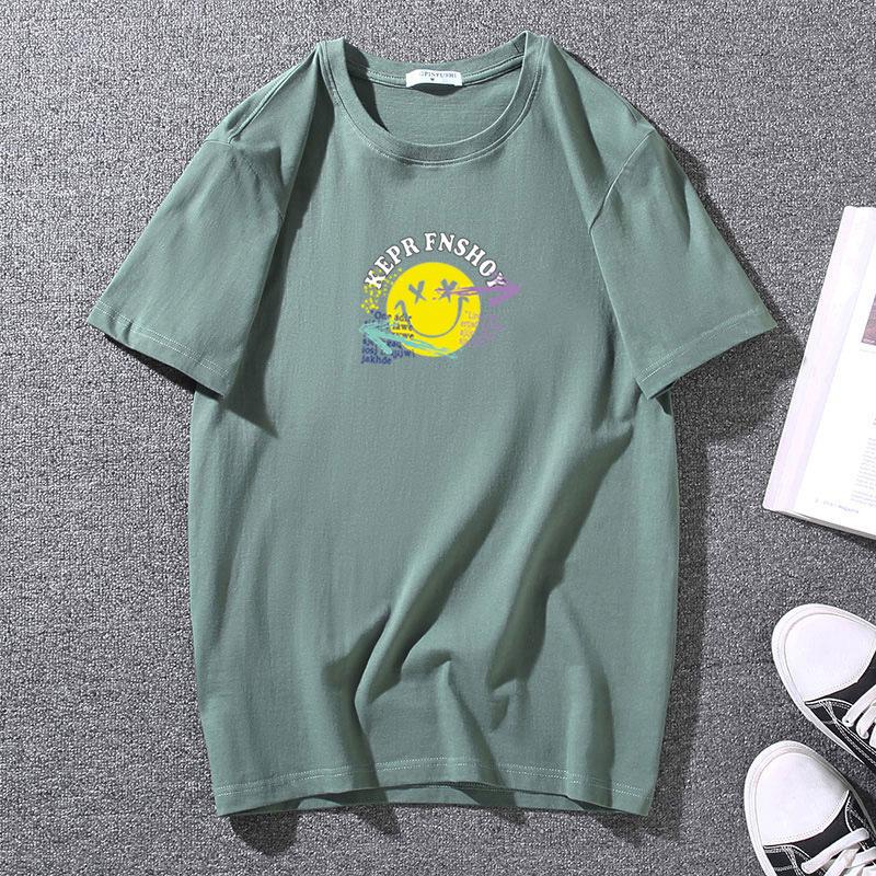 

Мужская летняя свободная футболка, молодежная, мужская, дышащая, повседневная, удобная, с коротким рукавом, круглым вырезом, большого размера, спортивная, из чистого хлопка 7XL