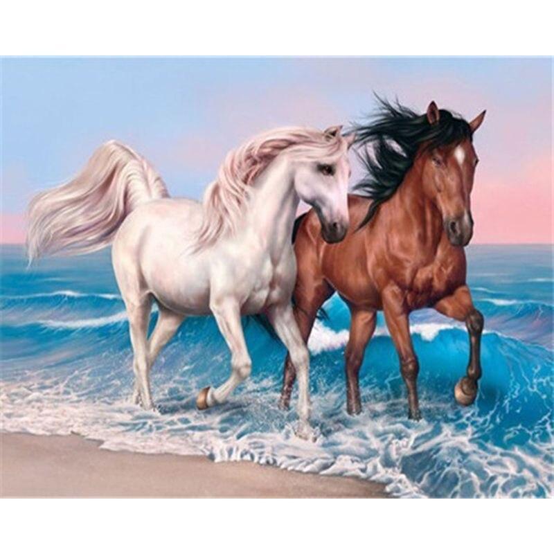 5D Diamond Painting Horse Wall Decors Gift Handmade Sense of Achievement Diy Diamond Embroidery Full Drill  Gemstone