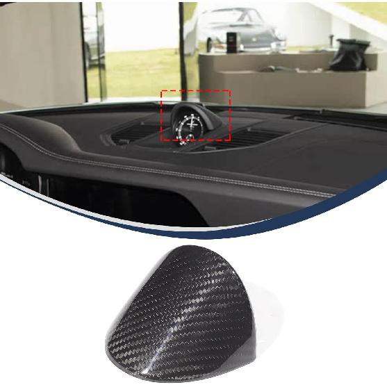 Kryt palubní desky pro měřicí přístroje, kompatibilní s Porsche 911 992 Turbo S 2019-2024, středová konzole z pravého karbonového vlákna, rámeček kolem hodin a kompasu