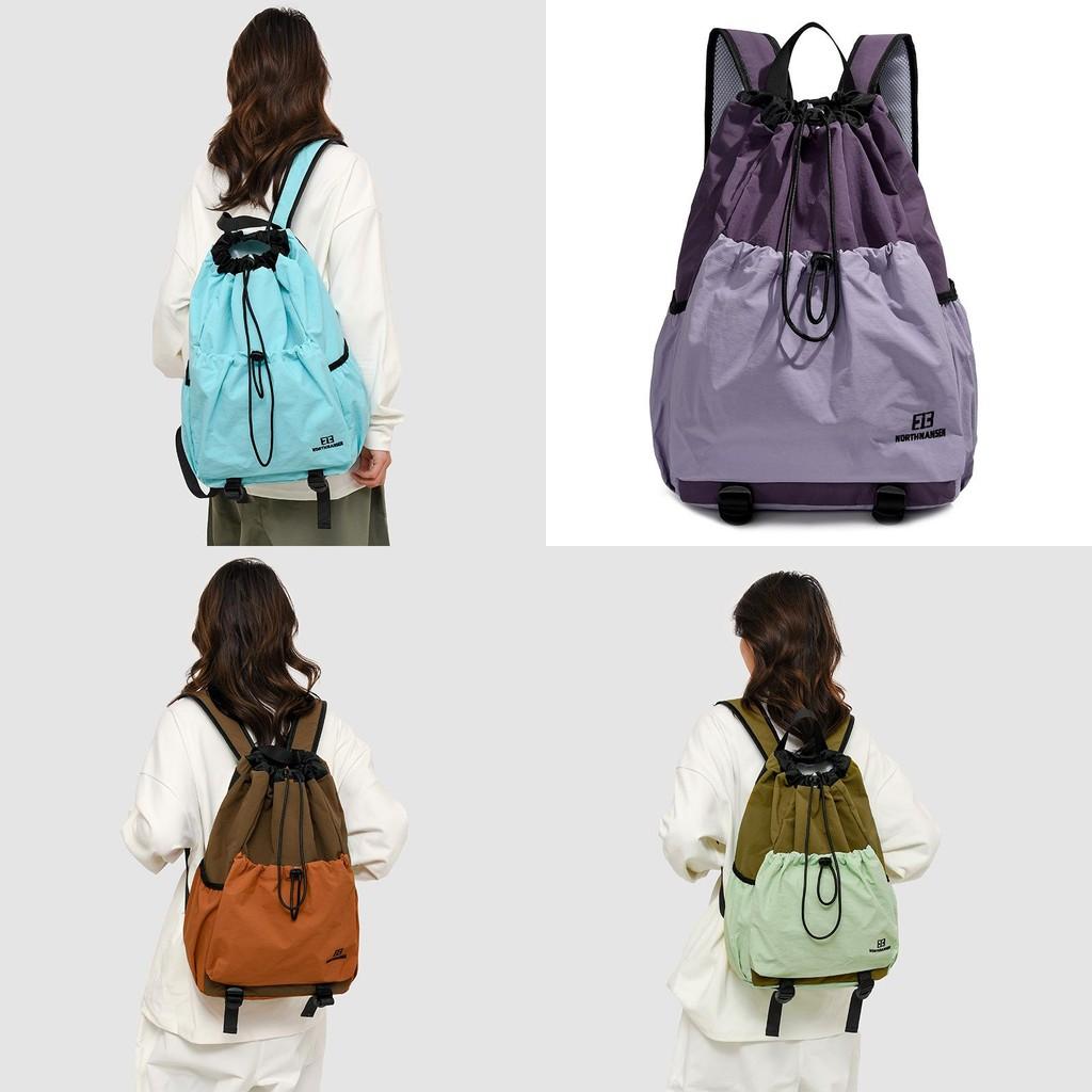 Colour Tone Double Spacious Adjustable Drawstring Oxford Backpack Breathable